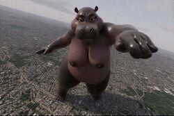 ai_generated bbw dreamworks giantess gloria_the_hippopotamus hippopotamus macro madagascar_(series) perchance_ai