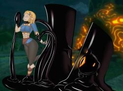 blonde_hair female female_only g-lahndi nintendo pointy_ears princess_zelda short_hair slime tears_of_the_kingdom the_legend_of_zelda