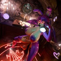 3d_(artwork) anonymousfm anthro areola balls big_breasts breasts candle crystal_ball demon digital_media_(artwork) erection fan_character futanari genitals glowing glowing_eyes hair herm hi_res holding_object holding_potion horn huge_breasts hybrid intersex lagomorph leporid lips loose_feather magic magic_wand makeup mammal mythological_creature mythology nipples nude penis potion puffy_nipples quill rabbit red_eyes scroll smile solo summoning_circle thick_lips thick_penis thick_thighs wings