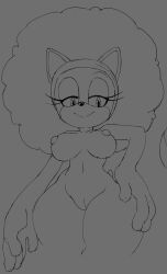 absurd_res afro anthro bedroom_eyes breasts eulipotyphlan eyelashes female genitals hand_on_hip hedgehog hi_res looking_at_viewer mammal narrowed_eyes nipples nude ravrous seductive small_breasts smile solo standing vulva