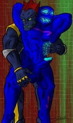 2012 2boys balls bara erection iudicium86 male male_only megabyte_(reboot) muscular nipples penis reboot sonicality tagme