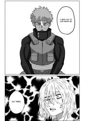 black_and_white gay kudou_(my_hero_academia) long_hair meme military_uniform my_hero_academia scar spiky_hair suggestive xd yaoi yoichi_shigaraki