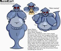 1girls alien alien_girl amateur_artist bald blue_body blue_skin bluesky deviantart fat fat_belly fat_breasts female fish_girl fish_humanoid fish_tail hanging_breasts lore makara_(surrealcock) newgrounds onomatopoeia red_eyes sucking sucking_penis surrealcock tagme