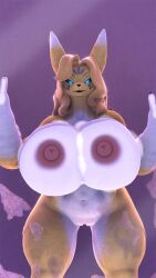 3d animated boobs_on_glass digimon female furry huge_breasts milf naked on_glass solo tagme taomon tradelt video wide_hips