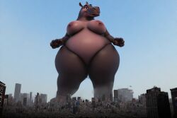 ai_generated anthro_female bbw dreamworks giantess gloria_the_hippopotamus hippopotamus macro madagascar_(series) perchance_ai