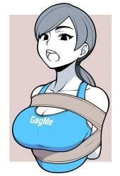 big_ass bondage breasts dark_hair female female_focus female_only jam-orbital large_breasts ponytail tagme white_skin wii_fit_trainer