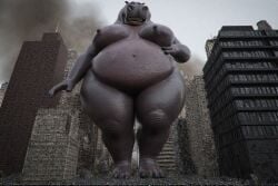 ai_generated bbw dreamworks giantess gloria_the_hippopotamus hippopotamus macro madagascar_(series) perchance_ai