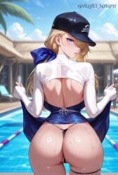 ai_generated animated ass ass_focus big_ass bikini blonde_female blonde_hair bouncing_ass brown_dust_(series) brown_dust_2 cameltoe dancing dress_lift glossy glossy_body looking_at_viewer loop looping_animation micro_bikini pool seducing seducing_viewer seductive shaking shaking_ass shaking_butt tagme tease teasing velvet_nymph video wet wilhelmina_(brown_dust)