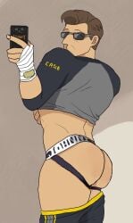 ass big_ass big_butt bubble_ass bubble_butt dailycageass gay huge_ass huge_butt jockstrap johnny_cage johnny_cage_(new_era) male male_only mortal_kombat mortal_kombat_1_(2023) netherrealm_studios round_ass round_butt selfie sunglasses taking_picture