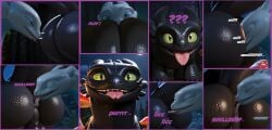 ai_generated ass butt_sniffing how_to_train_your_dragon male/female night_fury nubless rimming toothless