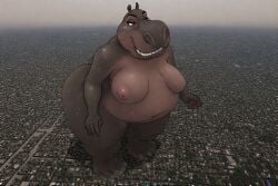 ai_generated bbw dreamworks giantess gloria_the_hippopotamus hippopotamus macro madagascar_(series) perchance_ai