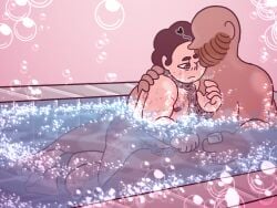 2boys aftercare anonymous_character bath bruised bruised_ass bruises bubbles chain_leash chained chains gay male male_only mario4513228 spanked steven_quartz_universe steven_universe steven_universe_future tear_streaks tears yaoi