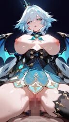 1boy 1girls ai_generated animated breasts cerydra_(honkai:_star_rail) cowgirl_position female female_focus honkai:_star_rail honkai_(series) hoyoverse huge_cock large_breasts looking_at_viewer nipples no_sound penetration penis penis_in_pussy puffy_nipples sex spread_legs tagme thick thick_thighs thighhighs thighs video