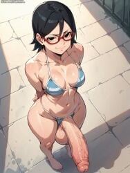 ai_generated big_penis futanari grapesss light-skinned_futanari naruto sarada_uchiha