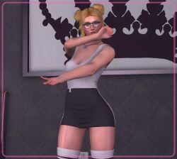 3d ai_assisted blonde_hair female glasses grand_theft_auto grand_theft_auto_v nopixel peach_chee policewoman