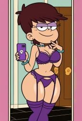 ai_generated huge_ass huge_breasts lingerie luna_loud selfie smug tagme the_loud_house wide_hips