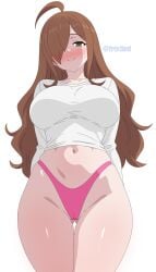 ass big_ass big_breasts big_butt big_thighs big_titties breasts brown_hair clothing curvaceous curvaceous_female curvaceous_figure curvy curvy_figure curvy_hips female female_focus female_only frixtied kono_subarashii_sekai_ni_shukufuku_wo! long_hair looking_at_viewer underwear wiz_(konosuba)