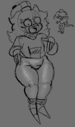 clothing crispy_(crispytheartist) crispy_(zapatoimbecil) freaky2weak sfw smiling thick_legs thick_thighs twitter_user_oc