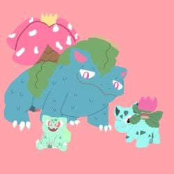 amphibian bulbasaur feral frog generation_1_pokemon genitals group hi_res ivysaur male male/male nintendo penis plant pokemon pokemon_(species) size_difference small_penis tapering_penis trio venusaur wotter_bottle_(artist)