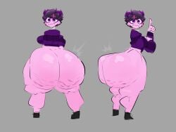 cellulite greaseyhair huge_ass jellybean_(mcyt) thick_thighs wide_hips