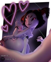 3d 5_eyes anon big_breasts big_penis buttjob fangs female heart looking_at_partner monster_girl muffet muffet_(wo262) redcat_ak spider_girl spiked_bracelet teasing thick_thighs undertale undertale_(series) wo262