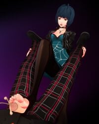 auxp ball_busting cock_and_ball_torture foot_fetish footjob goth_boots joker_(persona) penis persona persona_5 tae_takemi