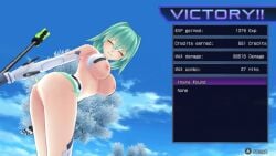 1girls 3d green_heart green_heart_(neptunia) mod neptunia_(series) nipples screencap screenshot vert