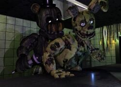2boys 3d animatronic artist_request bear erection fazbear_frights_(location) five_nights_at_freddy's five_nights_at_freddy's_3 fnaf from_behind gay looking_back male male/male male_only penis phantom_freddy_(fnaf) rabbit robot scottgames sex springtrap springtrap_(fnaf)