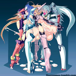 1boy 3futas ahegao androgynous android areola balls blazblue blush breasts crossover cum cum_while_penetrated cumshot femboy foursome fucked_silly futa_is_bigger futa_on_futa futa_on_male futanari garter_straps girly group_sex gynoid high_heel_boots high_heels intersex kos-mos labrys lambda-11 love_train male mega_man mega_man_zero mind_break necrosmos nipples penis penis_size_difference persona persona_4_arena testicles train trap uncensored voluptuous xenosaga zero_(mega_man)