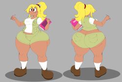 1girls ass ass_bigger_than_head ass_cleavage big_ass big_breasts blonde_hair blush_stickers bottom_heavy breasts brown_body brown_skin butt_crack clothing cute_face dat_ass female goomba goombella huge_ass humanoid hyper hyper_ass kbeezy52 long_hair mario_(series) multiple_images nintendo notebook oc original original_character pencil ponytail shorts solo solo_female super_mario_bros. thicc_thighs thick thick_thighs wide_hips wide_thighs