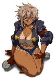 1girls blazblue bullet_(blazblue) dark-skinned_female short_shorts tagme thick_thighs voluptuous