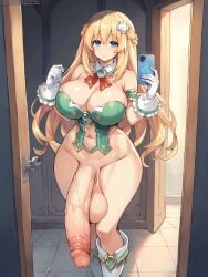 ai_generated big_penis choujigen_game_neptune futanari grapesss light-skinned_futanari vert