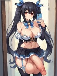 ai_generated big_penis choujigen_game_neptune futanari grapesss light-skinned_futanari noire