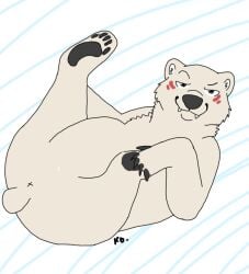 anus bear feet feral foot_focus gesture male mammal paws polar_bear presenting presenting_anus solo suggestive suggestive_gesture ursine x_anus yasuno