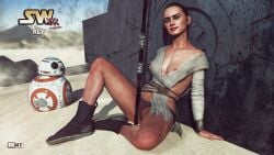 breast breasts female hent92 light_saber lightsaber revealing_clothes rey star_wars weapon