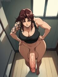 ai_generated big_penis black_lagoon futanari grapesss light-skinned_futanari revy