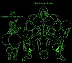 abs alternate_muscle_size hyper_penis larger_male murder_drones muscular_male uzi_(murder_drones) varix