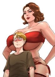 blowjob blowjob_face captain_america:_the_first_avenger female male nsfw peggy_carter steve_rogers tora tora_tora