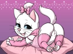 ass female feral furry looking_at_viewer marie_(aristocats) pink_nose solo the_aristocats vermelhatan whiskers white_fur