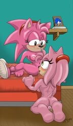 amy_rose classic_amy_rose cunnilingus hedgehog masturbation oral oral_sex pussy sega selfcest sex sonic_(series) sonic_generations soultornado spazman vaginal_penetration