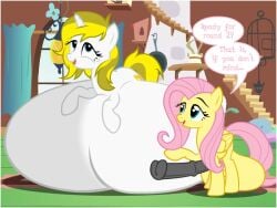 ahe_gao balls balls_on_floor belly belly_bed big_balls big_penis canon_x_oc cumflation dialogue english_text female flashequestria fluttershy_(mlp) freckles futa_on_female futanari horsecock hyper impossibly_large_balls impossibly_large_belly impossibly_large_penis intersex my_little_pony nude oc open_mouth original_character pegasus penis pony rule_63 text unicorn white_heart_(mlp)