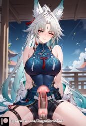 1girls ai_generated ass cowgirl_position cum_in_pussy dark-skinned_male degenbrecher feixiao_(honkai:_star_rail) honkai:_star_rail large_breasts one_eye_closed patreon patreon_username sports_bra subscribestar subscribestar_username x-ray