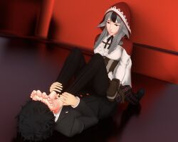 auxp cowgirl_position fire_emblem_fates joker_(persona) persona_5 smelling_feet velouria_(fire_emblem)