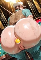 1boy ai_generated anal anal_insertion anus ass ass_bigger_than_head assisass ball_in_ass bara big_ass big_ass_(male) big_butt big_pecs billiard_ball billiard_table civitai clay_(pokemon) cuntboy dumptruck_ass fat_ass gay gigantic_ass himbo huge_ass huge_ass_(male) huge_butt laying_egg massive_ass mature_male muscles muscular muscular_male pokemon_(species) pussy solo thick_thighs vagina yaoi