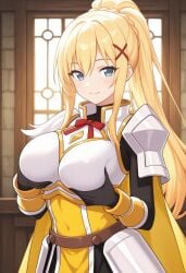 ai_generated amor armored armored_female blonde_female blonde_hair breasts_grab civitai cookiasncream darkness darkness_(konosuba) dustiness_ford_latatina grab grabbing grabbing_breasts grabbing_own_breast kono_subarashii_sekai_ni_shukufuku_wo! konosuba konosuba:_god's_blessing_on_this_wonderful_world! raratina_dustiness_ford twitter twitter_link