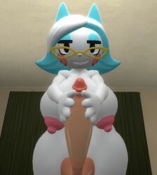 anthro anthro_female anthro_on_human diamonddog246 female handjob karen_(smg4) karen_katphish nude nude_female pov pov_male smg4 smile
