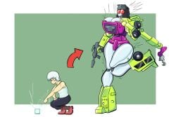 big_ass big_breasts breasts female gender_transformation genderswap_(mtf) growth hips huge_breasts jobichie mtf_transformation robotization rule_63 rule_63 thick_thighs transformation transformers wide_hips