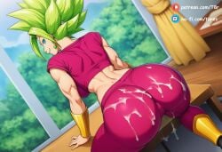 ai_generated ass ass_focus back_view clothed clothing cum cum_on_body cumshot dragon_ball dragon_ball_super dragon_ball_z kefla narrow_waist patreon t8r viewed_from_behind wide_hips