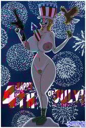 1girls 2025 4th_of_july alternate_version alternate_version_available artist_logo artist_name ass bald_eagle big_ass big_breasts big_lips bikini_tan breasts breasts_bigger_than_head burger cheeseburger eagle english english_text facepaint female female_focus female_only firecracker fireworks ginger ginger_hair gun hat holding holding_object holding_weapon huge_breasts lips lipstick mostly_nude mostly_nude_female nude nude_female object_between_breasts oc orange_hair orange_hair_female original original_character red_lips red_lipstick sarah_soft sharkzym sneakers solo solo_female solo_focus text thick_thighs thighs top_hat war_paint weapon