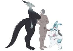 2025 5_toes anthro areola areola_slip armor armwear balls barefoot barely_contained barely_contained_breasts big_breasts big_penis bikini black_body black_tail blue_bikini blue_clothing blue_ears blue_hair blue_swimwear blush bottomwear breasts bungie clothed clothed_anthro clothed_female clothing collarbone dark_body dark_skin destiny_(series) destiny_2 digital_drawing_(artwork) digital_media_(artwork) dragon duo eyebrow_through_hair eyebrows eyelashes feet female fingers front_view full-length_portrait genitals glans gyrbdark hair hands_behind_back headgear headgear_only helmet helmet_only hi_res huge_breasts huge_thighs human jade_rabbit_(gyrbdark) lagomorph larger_female larger_human larger_male leporid long_ears long_penis male male/female male_human mammal mouth_closed mythological_creature mythological_scalie mythology nipple_outline nude nude_anthro nude_female nude_human nude_male pecs penis pink_areola portrait pubes rabbit scalie short_stack simple_background size_difference skimpy smaller_anthro smaller_female smile standing string_bikini swimwear tail taller_anthro thick_thighs three-quarter_view toes translucent translucent_hair two-piece_swimsuit whisper_of_the_worm_(gyrbdark) white_background wingless_dragon